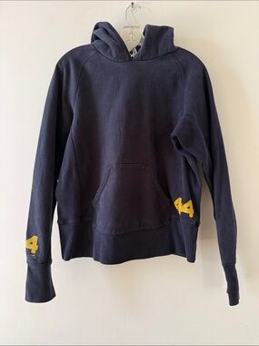 Men's Navy Hoodie with Yellow Number Accent